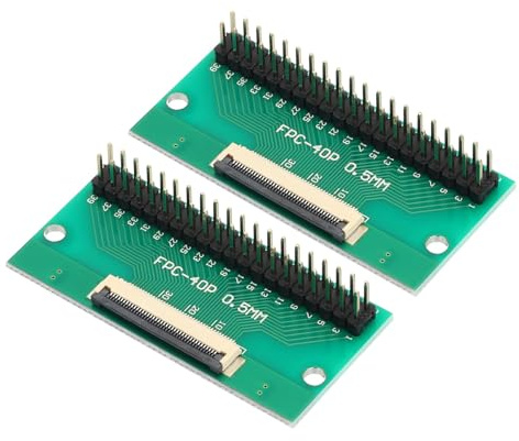 sourcing map FFC/FPC-Steckerplatine, 40-polig, 0,5-mm-Buchse auf 2,54 mm zweireihige Stecker-Stiftleiste, Leiterplatten-Konverterplatine für LCD-Fernseher/Digitalkameras/Laptops, 2 Stück in Grün