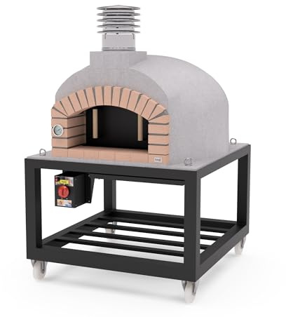 MOVELAR - Horno de Leña Exterior de Obra OLYMPUS MONS Blanco 130x130x161 cm | Aislado con Corcho y 3 Mantas Cerámicas | Horno de Jardín para Cocinar con Leña - REF: M00581