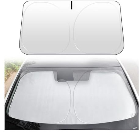Adunsiaoto Parasole per parabrezza auto, blocca i raggi UV, parasole pieghevole interno per auto, isolamento termico e protezione dai raggi UV, per SUV e camion (140 x 70 cm)