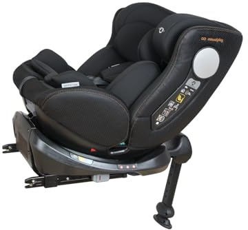 Casualplay Revol XL Isize Autokindersitz drehbar mit Isofix und Fußstütze, Gruppe 0 1 2 3 von 0 bis 12 Jahren oder von 40 bis 150 cm Höhe und SPS Seitenschutzvorrichtung, schwarz