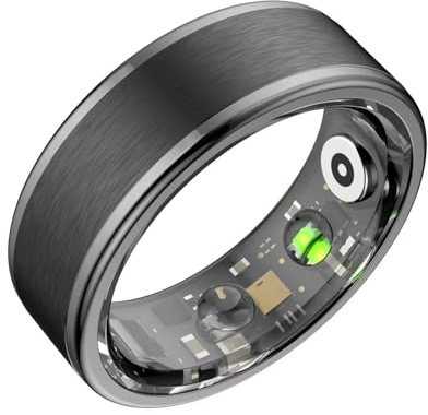 findtime Smart Ring Android Smartringe für Herren Damen IOS Pulsmesser Sport Fitness Tracker Smart Ring Smartring Fitness Ring Schlaftracker Gesundheitsring Schrittzähler Schwarz Größe 9
