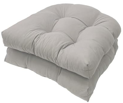 Auflagen Polster 2er Set Stuhlkissen Wasserdicht 48 X 48 Polsterauflage Auflage für Stühle Bänke Sitzkissen Stuhlauflage für Haus und Garten Indoor Outdoor(Grau)
