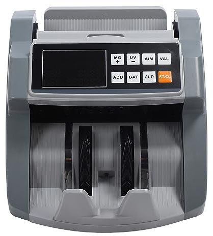 Fydun Geldzählmaschine Hochgeschwindigkeits-Banknotenscheindetektor mit LCD-Display für das Büro Im Einkaufszentrum (EU-Stecker 100-240 V)