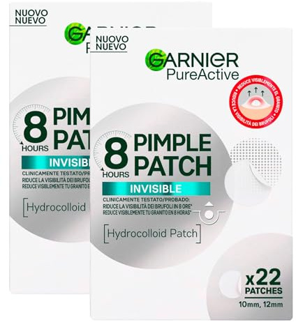 Garnier Pimple knapp patch ren aktiv 44x osynlig 8 timmar | Anti-pormaskar minskar synligheten på knappen absorberar extra tunt talg i två storlekar för alla knappar