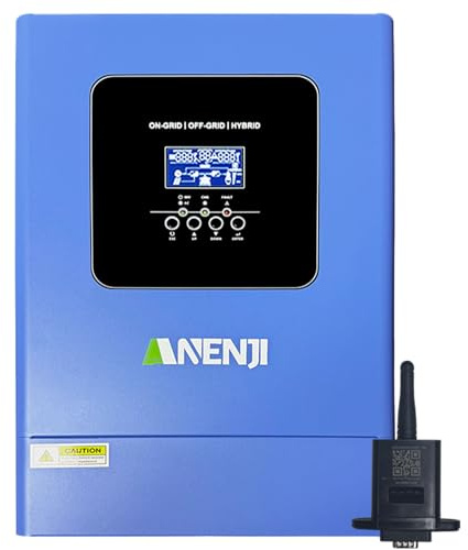 Aninerel 6200W Solar Hybrid Wechselrichter Single-Phase und Three-Phase 48VDC zu 230VAC Reiner Sinus Wechselrichter bis zu 12 Geräte parallel,Kann Strom in Das Netz Einspeisen,mit WiFi-Modul