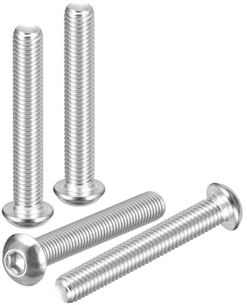 DTGN M10-1.5x65mm Linsenkopfschrauben mit Innensechskant - 4er Pack - Gut für Rennrad, Mountainbike, Auto, Motorrad - 304 Edelstahl weiß lackiert - Sechskant-Antriebsbefestigungen