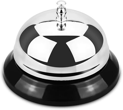 Counter Call Reception Bell Stainless Steel Hand Held Desk Attention Ringer Waiter Servant Service For Hotels Schools Restaurants Reception Areas Hospitals Warehouses & Bars
