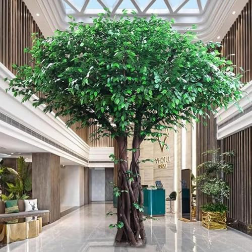 DDZJTPP Großer Künstlicher Banyan Baum Künstliche Grünpflanze Für Die Landschaftsgestaltung Atemberaubender Wunschbaum Für Die Innen Und Außendekoration Von Wohnzimmer,2.5x2.5m/8.2x8.2ft