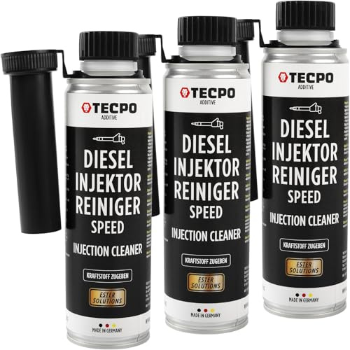 TECPO Diesel Injektor Reiniger, 3x 300ml Additiv -Einspritzdüsen Additiv mit Ester Solution Direct Injection Speed Cleaner