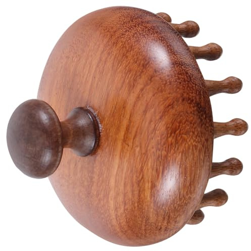 Holz Kopfhautmassagebürste Manuelles Massagegerät für Kopfhaut | Elegante Holzstruktur, für Zuhause und Unterwegs, Robuste Formbeständigkeit