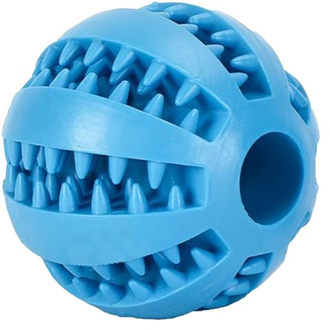Pelota para perros pequeños y grandes | Pelota de aperitivo para perros | Juguete para cachorros | Material de caucho natural | Cuidado dental para perros | Juguete de inteligencia para perros (azul