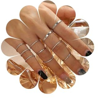 Katshdan Anello a Nocca per Donna Anello a Nocca in Argento Nocche Impilabili Anelli Midi Nocche Minimaliste Set di Anelli impilabili con Nocche