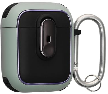 kwmobile Cover per Apple Airpods 1 & 2 Case - Custodia per Airpods Pro 2 Generazione - Porta Cuffie con Chiusura Sicura - Adatta a Ricarica e Trasporto - verde/nero