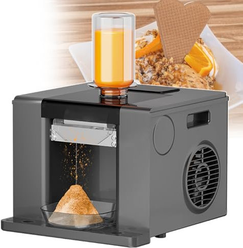 pealiritansemen Tritaghiaccio Professionale A Forma di Fiocco di Neve con Pulizia Automatica, Tritaghiaccio Professionale da 280 W, Mandrino Freddo in Acciaio Inox + Contenitore da 750 ml,Black