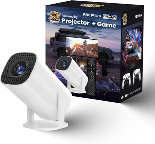P30 Plus Projecteur console de jeu HD Projecteur intelligent portable Home WiFi Android11 4K 3D Consoles de jeux vidéo rétro (36000+jeux)