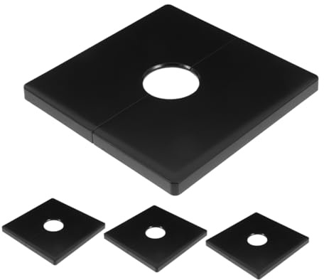 TEHAUX Placa De Cubierta Del Orificio De Pared Adhesiva Desmontable 22mm Negra, Tapa De Seguridad Para Enchufes Pasacables Resistente Al Agua, Protección Para Tomas En Hogar u Oficina, Pack 4 Unidades