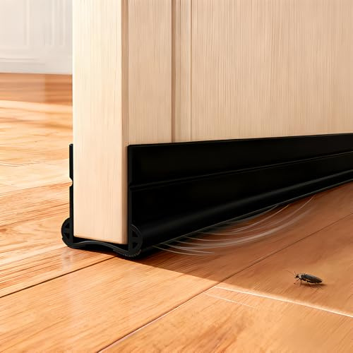 Lonwiner 93cm Joint de Porte Anti Bruit Porte, Isolation Coupe-Froid d'entrée Boudin de Porte d'entrée Isolant Coupe-Froid Résistant aux Intempéries pour (Noir)