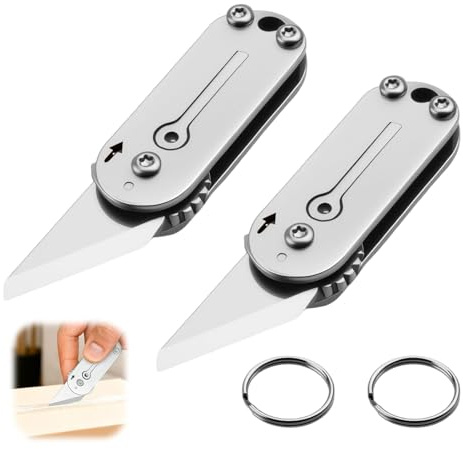 Multi Mini Pocket Box Opener, Small Pocket Multi Tool, Folding Utility Multitool, Titanium Box Tool, EDC Gadgets Outdoor Camping, DIY, Gift for Men (2)