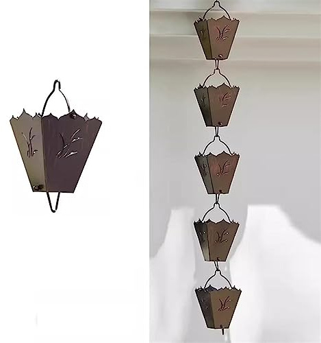 Rännor Utomhus Regnkedjor, Stuprör Rännor Regnkedjor Regnklockor/Vattenuppsamlingsavledning, Trädgård Innergård Landskapsdränering,Style 3-1m/3ft