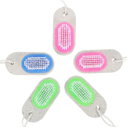 STAHAD Lima per Piedi a Doppia Faccia 5 Pezzi Spazzola Pietra Pomice Esfoliante Portatile per Rimozione Calli e Peeling Piedi Strumento Pedicure Massaggiante Colore Casuale Stile Casuale