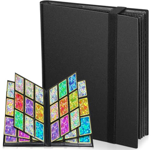 Raccoglitore Carte da Gioco, 24 Fogli 432 Tasche Album Carte Collezionabili con Apertura Laterale, Binder Carte Doppio Lato per TCG, MTG, Sports Cards - Nero