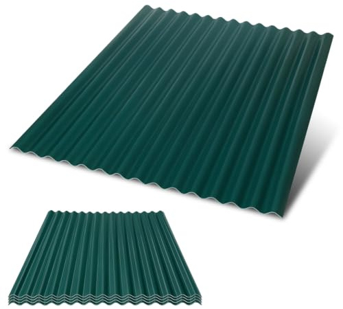 ISOISL Placas corrugadas de 93 × 117 cm, 8 unidades, 1,5 mm de grosor, robustas y resistentes a la intemperie, láminas onduladas de plástico para jardín, terraza, garaje, cobertizo, color negro