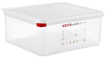 Araven 00470 – Recipiente hermético Gastronorm 2/3 ColorClip en Polipropileno de altura 150 mm , 13,5 litros , Transparente.