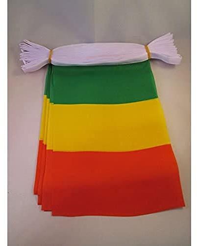 AZ Flag girlang 6 meter 20 Mali-flaggor 21 x 15 cm - malisk flagga 15 x 21 cm