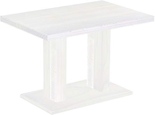 B.R.A.S.I.L.-Möbel Brasilmöbel Säulentisch Rio UNO 120x80 cm Pinie Weiß Tisch Esstisch Pinie Massivholz Esszimmertisch Holz Küchentisch Echtholz Größe und Farbe wählbar
