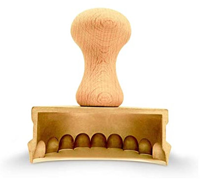 LA GONDOLA Stampo a Mezzaluna per Tortelli e Biscotti Dolci, Corpo in Ottone Impugnatura in Legno, Made In Italy