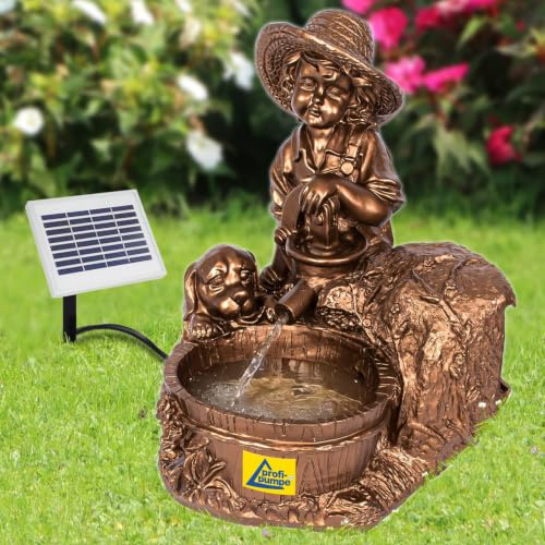 Trädgårdsbrunn solar dammpump solfjäder sol trädgårdsbrunn sol vattenlek nål med hund på brunnen set solar pump damm för terras, damm trädgård, trädgård damm soldammdekoration