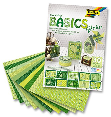 NEU Motivblock BASICS Grün, 24x34 cm, 30 Bogen