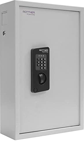 Rottner Keytronic 100 Schlüsseltresor Stahl Elektronikschloss mechanische Notöffnung Hakenleiste verstellbar 100 Schlüsselanhänger gratis inkl. Befestigungsmaterial