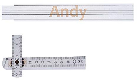 Zollstock mit Namen Andy