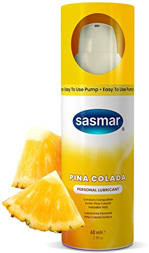 Sasmar Pina Colada Gleitgel mit Geschmack – Wasserbasiertes persönliches Gleitgel für Männer, Frauen – fühlt sich natürlich an, langanhaltende Formel, parabenfrei, spielzeugfreundlich und
