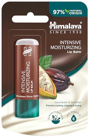 Himalaya Bálsamo labial hidratante intensivo con manteca de cacao | Manteca de cacao enriquecida que repara los labios secos y agrietados - 4,5 g, Paquete de 1 (Individual), Cocoa Butter 4.5g