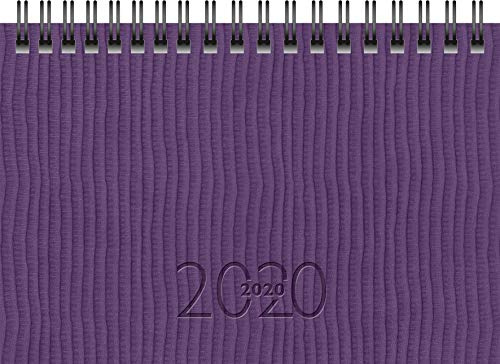 rido/idé 701223601 fickkalender/plakettändare TM 17/kontakt (2 sidor = 1 vecka quer, 153 x 87 mm, konstläder-band Tejo, Kalendarium 2020, Wire-O-bindning) violett
