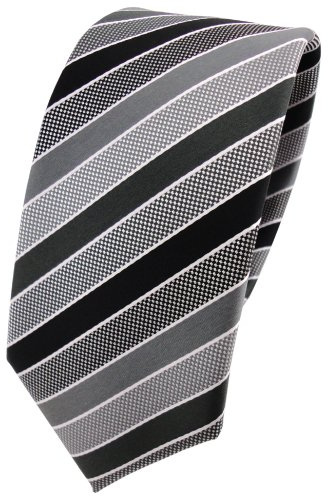 TigerTie - schmale Designer Krawatte in gestreift