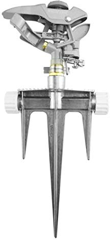 TRITON pulsating/impulse lawn sprinkler 16.6m at 1.4 bar up to 26.6m at 5.2 bar, throw,triple spike to hold stable