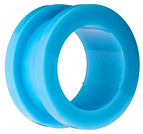 Piersando Flesh Tunnel Ohr Plug Piercing Ohrpiercing Schraub Acryl Kunststoff 16 mm Aqua