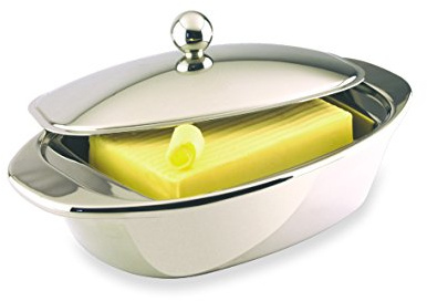 Grunwerg Mantequera Bellux de doble pared de acero inoxidable 18/10, en caja de regalo