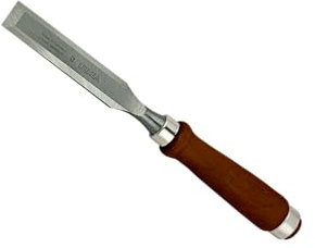 ULMIA Stechbeitel 22 mm mit braunem Griff Gesamtlänge 305 mm inklusive dunklem Holzheft, 167-22