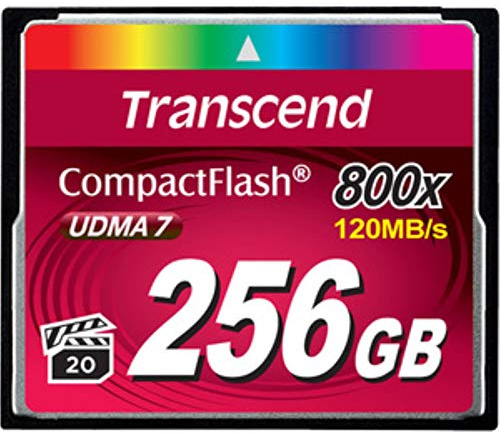 Transcend 256GB CompactFlash CF Memory Card, Up to 120MB/s, MLC, VPG-20 | Ultra DMA transfer mode 7 (UDMA 7), ECC Support for digital SLR