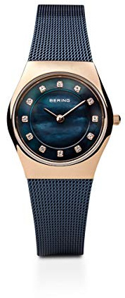 BERING Damen Quarz Uhr | Armbanduhr 27 mm Edelstahlgehäuse und Zifferblatt | Milanaisearmband | Saphierglas | 5 ATM | 11927