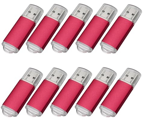 Fenglangrong 10PCS 1G USB Flash Drive USB 2.0 Memory Stick Memory Drive Pen Drive (1GB, Red)