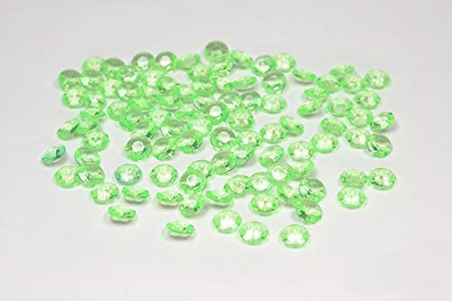 Creativery 100 Dekosteine Diamanten 12mm (hell grün 556) // Deko-Steine Diamanten 1,2 cm Streudeko Tischdeko Steine Diamonds Kristall Hochzeit Streuteile
