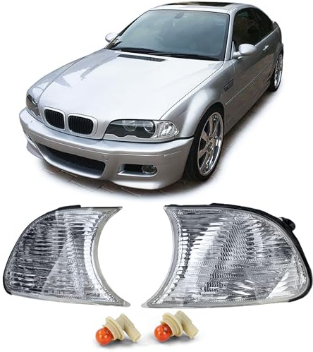 Weiße Klarglas Blinker Set passt für 3er BMW E46 Coupe Cabrio1999-2001
