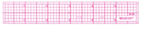 Westcott 8ths 6-Inch Beveled Transparent Ruler (B-50), Clear