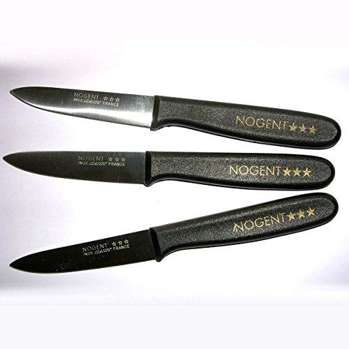 NOGENT 3 ETOILES - Couteaux d'office X3 Classique m/noir sans dents*