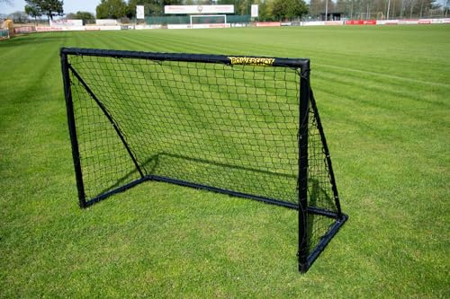 Fußballtor Fun - 1,8 x 1,2m - wetterfestem uPVC - Mit Klicksystem und Zubehör (Schwarz/Rot)